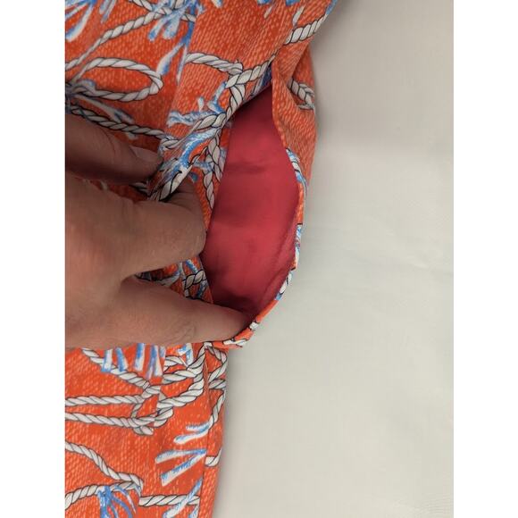 J. McLaughlin Dress Women Short Pullover Shift Dress Coral Nautical Seaside Sz L - Picture 10 of 10